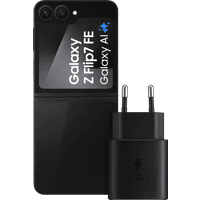 Koop Samsung Galaxy Z Flip 7 FE 256GB Zwart 5G + Samsung Oplader 25 Watt Zwart - 6151124290250