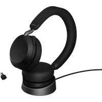Koop Jabra Evolve2 75 USB C Draadloze Office Headset met oplaadstandaard Zwart - 5706991024449