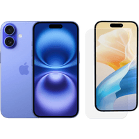 Koop Apple iPhone 16 128GB Blauw + BlueBuilt Screenprotector Glas - 6151121640669