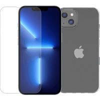 Koop BlueBuilt Apple iPhone 14 Screenprotector Glas + BlueBuilt Soft Case Back Cover - 6095606925943