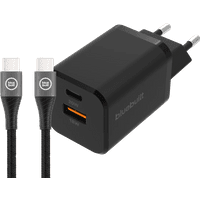 Koop BlueBuilt Snellader met 2 Usb Poorten 38W Zwart + Usb C Kabel 1