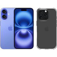 Koop Apple iPhone 16 128GB Blauw + BlueBuilt Protective Back Cover Transparant - 6151121617647