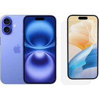 Koop Apple iPhone 16 128GB Blauw + BlueBuilt Screenprotector Glas - 6151121640669