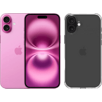 Koop Apple iPhone 16 Plus 128GB Roze + BlueBuilt Protective Back Cover Transparant - 6151121694600