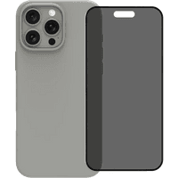 Koop BlueBuilt Back Cover iPhone 16 Pro Max Grijs + Privacy Filter Screenprotector Glas - 6151131161130