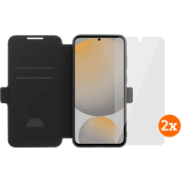 Koop BlueBuilt Samsung Galaxy S25 FE Book Case Zwart + Screenprotector Glas Duo Pack - 6151131162120
