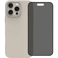 Koop BlueBuilt Back Cover iPhone 16 Pro Max Beige + Privacy Filter Screenprotector Glas - 6151131194107