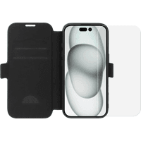 Koop BlueBuilt Apple iPhone 16 Book Case Leer Zwart + Screenprotector Glas - 6151131670656