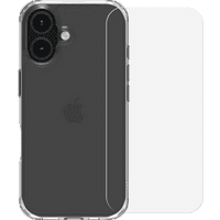 Koop BlueBuilt Protective Back Cover iPhone 16 Transparant + Screenprotector Glas - 6151131682680