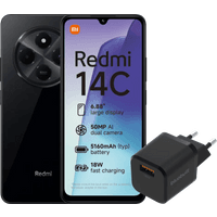 Koop Redmi 14C 128GB Zwart 4G + BlueBuilt Oplader met Usb A Poort 18W Zwart - 6151122831820