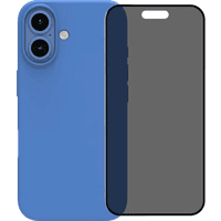Koop BlueBuilt Back Cover iPhone 16 Blauw + Privacy Filter Screenprotector Glas - 6151131786722