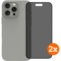 Koop BlueBuilt Back Cover iPhone 16 Pro Max Grijs + Privacy Filter Screenprotector Duo Pack - 6151131463418