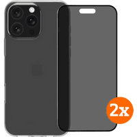 Koop BlueBuilt Back Cover iPhone 16 Pro Max Transparant + Privacy Screenprotector Duo Pack - 6151131489494