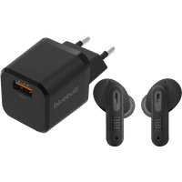 Koop JBL Tune Beam 2 Zwart + BlueBuilt Quick Charge Oplader - 6151129399330