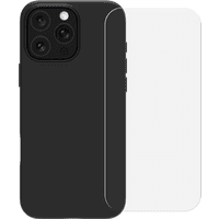 Koop BlueBuilt Back Cover iPhone 16 Pro Zwart + Screenprotector Glas - 6151131576583