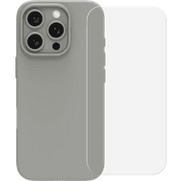 Koop BlueBuilt Back Cover iPhone 16 Pro Grijs + Screenprotector Glas - 6151131582591