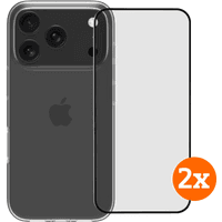 Koop BlueBuilt Back Cover iPhone 17 Pro Transparant + Screenprotector Glas Duo Pack - 6151131594525