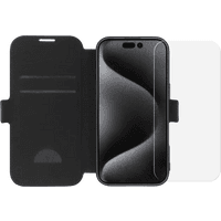 Koop BlueBuilt Apple iPhone 16 Pro Book Case Leer Zwart + Screenprotector Glas - 6151131657626