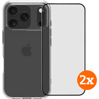 Koop BlueBuilt Protective Back Cover iPhone 17 Pro Transparant + Screenprotector Glas Duo Pack - 6151131698667
