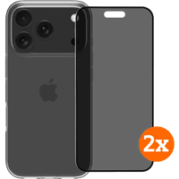 Koop BlueBuilt Back Cover iPhone 17 Pro Transparant + Privacy Filter Screenprotector Duo Pack - 6151131767783