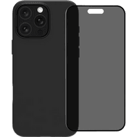 Koop BlueBuilt Back Cover iPhone 16 Pro Zwart + Privacy Filter Screenprotector Glas - 6151131838889