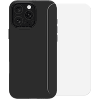 Koop BlueBuilt Back Cover iPhone 16 Pro Max Zwart + Screenprotector Glas - 6151132353336