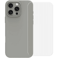 Koop BlueBuilt Back Cover iPhone 16 Pro Max Grijs + Screenprotector Glas - 6151132376304