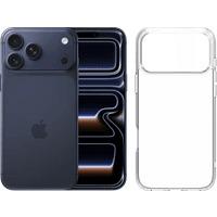 Koop Apple iPhone 17 Pro Max 1TB Blauw + BlueBuilt Protective Back Cover Transparant - 6151130382352