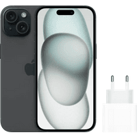 Koop Apple iPhone 15 256GB Zwart + Apple Snellader - 6095621571569