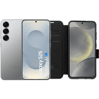 Koop Samsung Galaxy S25 512GB Zilver 5G + BlueBuilt Book Case Zwart - 6151119596510