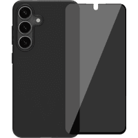 Koop BlueBuilt Samsung Galaxy S25 Back Cover Zwart + BlueBuilt Privacy Screenprotector Glas - 6151128663630