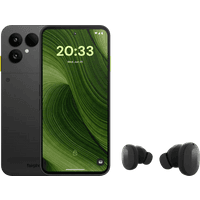Koop Fairphone 6 256GB Zwart 5G + Fairphone Fairbuds True Wireless Earbuds Zwart - 6151128513522