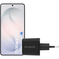 Koop Samsung Galaxy S26 256GB Wit 5G + BlueBuilt Oplader 45 Watt Zwart - 6151134215236