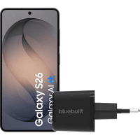 Koop Samsung Galaxy S26 512GB Zwart 5G + BlueBuilt Oplader 45 Watt Zwart - 6151134332391
