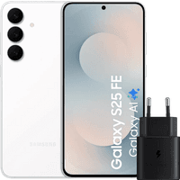 Koop Samsung Galaxy S25 FE 128GB Wit 5G + Samsung Oplader 25 Watt Zwart - 6151125727731