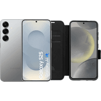 Koop Samsung Galaxy S25 128GB Zilver 5G + BlueBuilt Book Case Zwart - 6151119489423