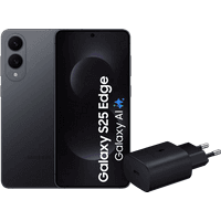 Koop Samsung Galaxy S25 Edge 512GB Zwart 5G + Samsung Oplader 25 Watt Zwart - 6151122634643
