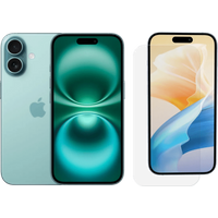 Koop Apple iPhone 16 128GB Groen + BlueBuilt Screenprotector Glas - 6151121634644