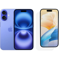 Koop Apple iPhone 16 128GB Blauw + BlueBuilt Screenprotector Glas - 6151121640669