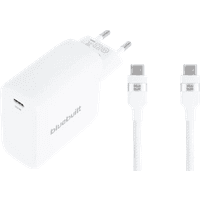Koop BlueBuilt 100W GaN Usb C Oplader Wit + Usb C Kabel 240W 2m Nylon Wit - 6151135742793