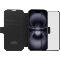 Koop BlueBuilt Apple iPhone 17 Book Case Leer Zwart + BlueBuilt iPhone 17 Screenprotector Glas - 6151127378344