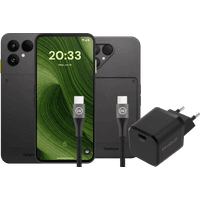 Koop Fairphone 6 256GB Zwart 5G + Compleet Accessoirepakket - 6151128015002