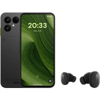 Koop Fairphone 6 256GB Zwart 5G + Fairphone Fairbuds True Wireless Earbuds Zwart - 6151128513522