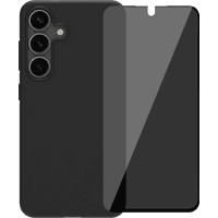 Koop BlueBuilt Samsung Galaxy S25 Back Cover Zwart + BlueBuilt Privacy Screenprotector Glas - 6151128663630