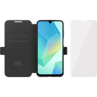 Koop BlueBuilt  Samsung Galaxy A17 Book Case Leer Zwart + BlueBuilt Screenprotector Glas - 6151128768748