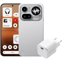 Koop Nothing Phone (4a) Pro 128GB Zilver 5G + BlueBuilt Oplader met Usb C Poort 45W Wit - 6151139559564