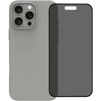Koop BlueBuilt Back Cover iPhone 16 Pro Max Grijs + Privacy Filter Screenprotector Glas - 6151131161130
