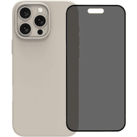Koop BlueBuilt Back Cover iPhone 16 Pro Max Beige + Privacy Filter Screenprotector Glas - 6151131194107