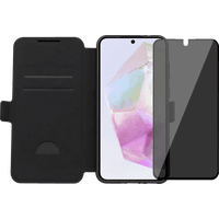 Koop BlueBuilt Samsung Galaxy A36 Book Case Zwart + Privacy Filter Screenprotector Glas - 6151131383303