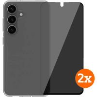 Koop BlueBuilt Back Cover Samsung Galaxy S25 Transparant + Privacy Filter Screenprotector Duo Pack - 6151131441461